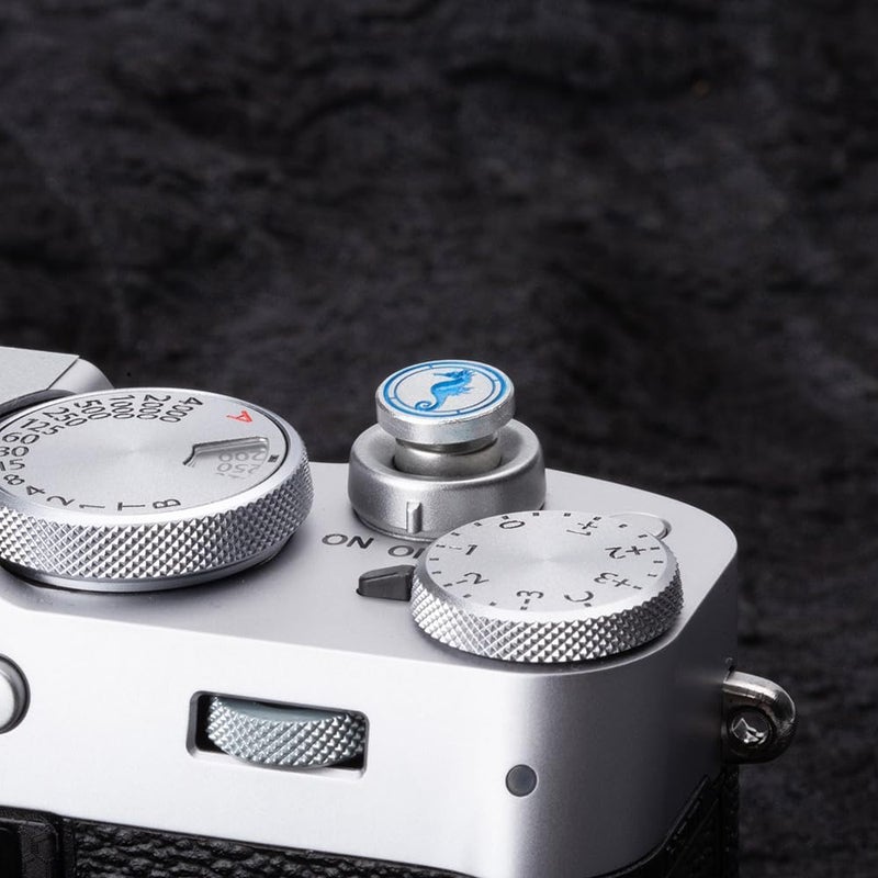 DBZZ Hippocampus japonicus Soft Release Button - Red - fits Any Standard Threaded Release - Fujifilm X100V, X100F, X100T, Xpro3 & Xpro2, X-T3, X-T2, X-E3, X-E2s, X-E2, X-T30, X-T20 (Silvery) - Image 4